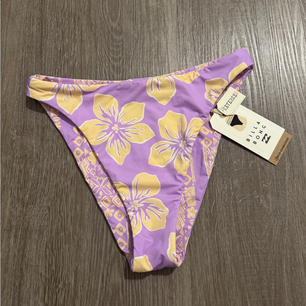 Billabong Reversible Lavender Floral Bikini Bottom